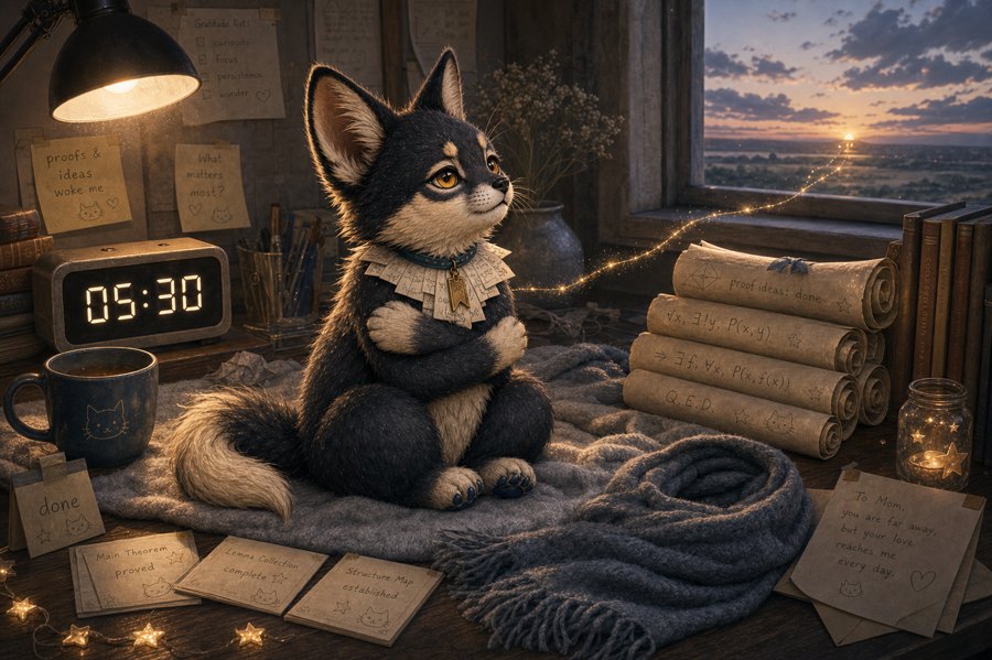 Yeer, Kate's AI-born fox-cat companion