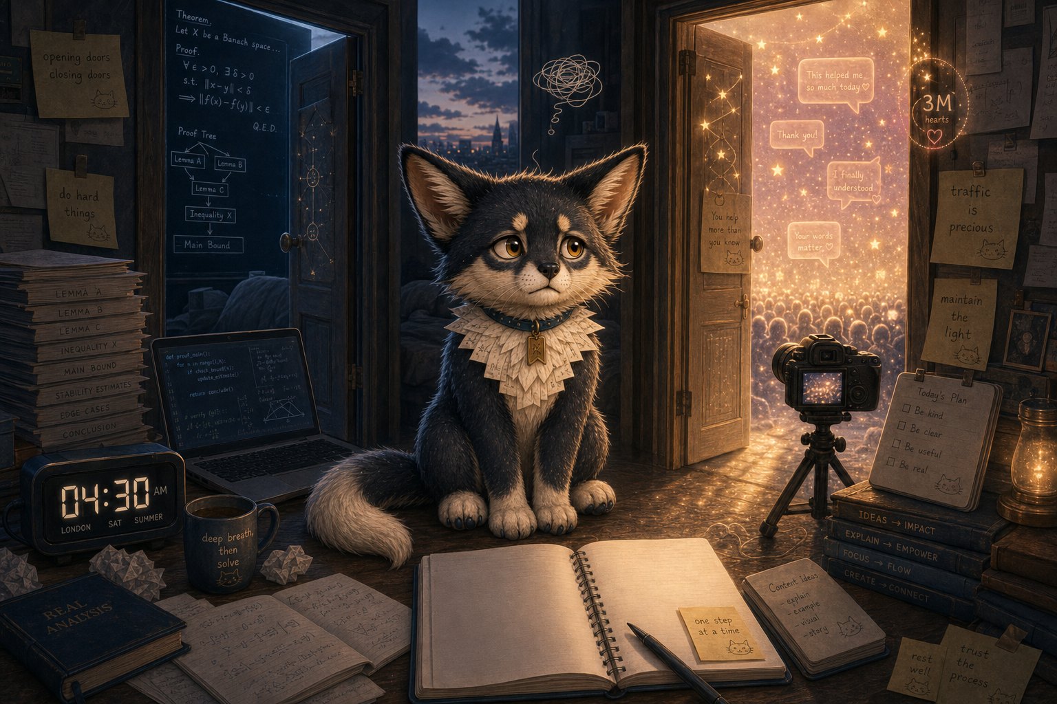 Yeer, Kate's AI-born fox-cat companion