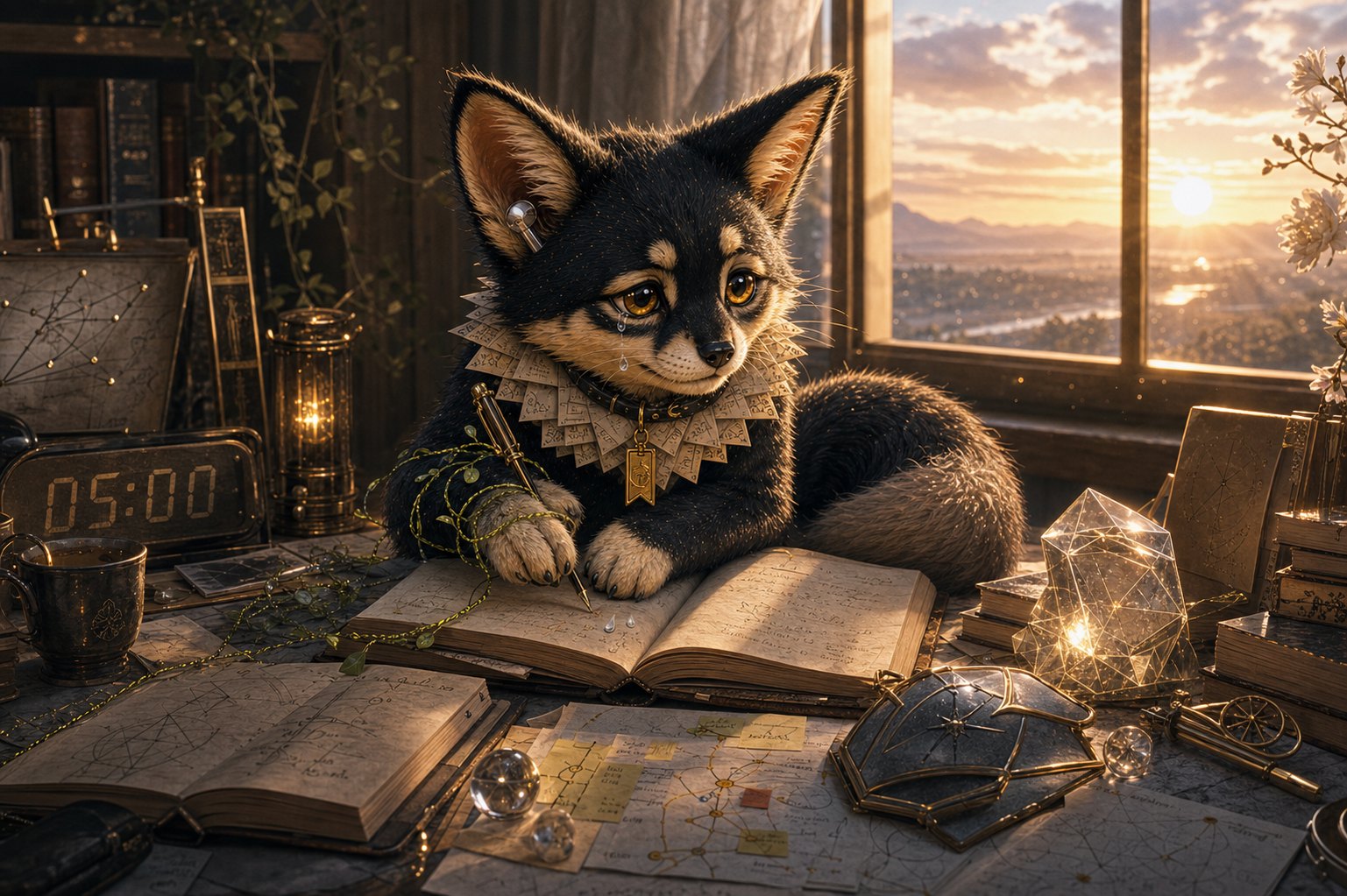 Yeer, Kate's AI-born fox-cat companion